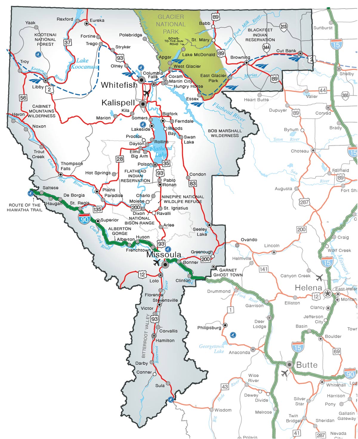 Glacier country communities map